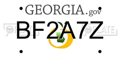 BF2A7Z Georgia License Plate