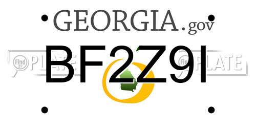 BF2Z9I Georgia License Plate