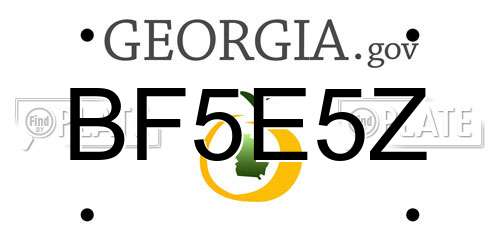 BF5E5Z Georgia License Plate