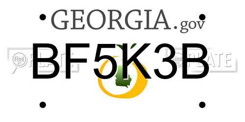 BF5K3B Georgia License Plate