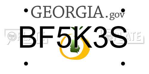 BF5K3S Georgia License Plate