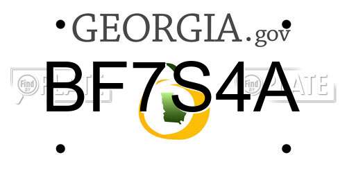 BF7S4A Georgia License Plate