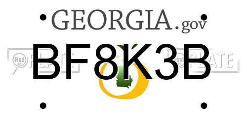 BF8K3B Georgia License Plate