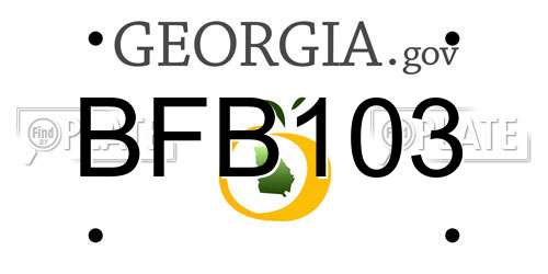 BFB103 Georgia License Plate