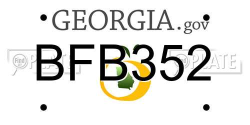 BFB352 Georgia License Plate