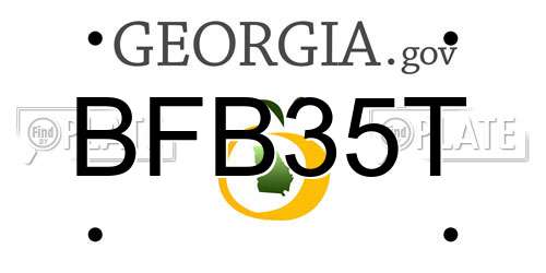 BFB35T Georgia License Plate