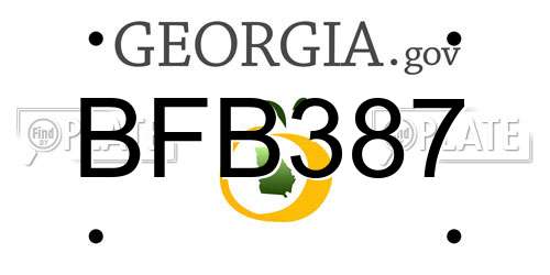 BFB387 Georgia License Plate