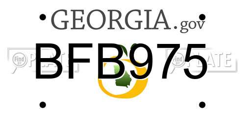 BFB975 Georgia License Plate