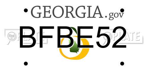 BFBE52 Georgia License Plate