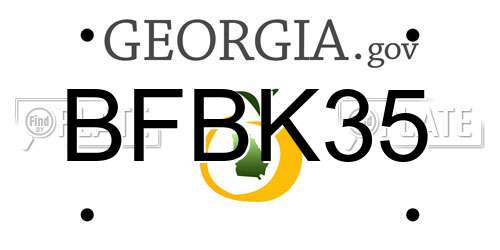 BFBK35 Georgia License Plate