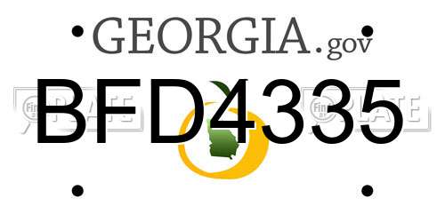 BFD4335 Georgia License Plate