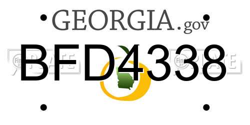 BFD4338 Georgia License Plate