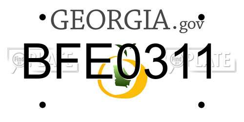 BFE0311 Georgia License Plate