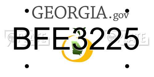 BFE3225 Georgia License Plate