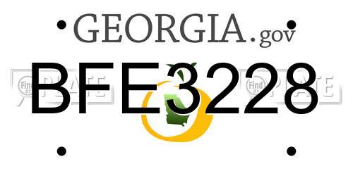BFE3228 Georgia License Plate