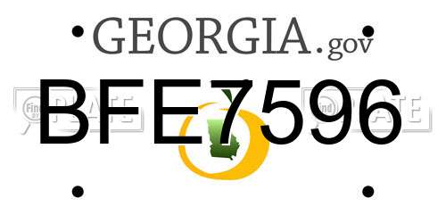 BFE7596 Georgia License Plate