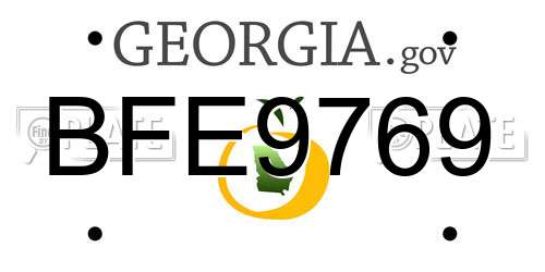BFE9769 Georgia License Plate