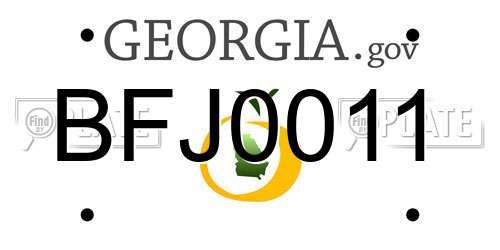 BFJ0011 Georgia License Plate