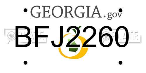 BFJ2260 Georgia License Plate