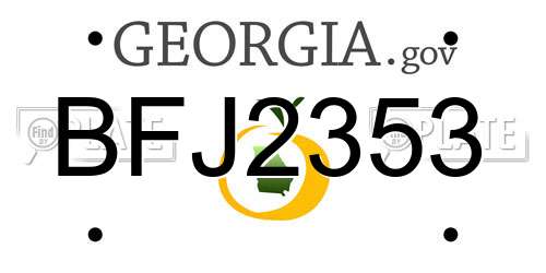 BFJ2353 Georgia License Plate