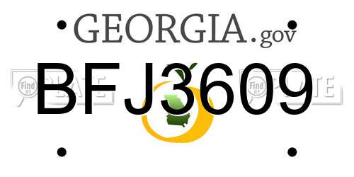 BFJ3609 Georgia License Plate