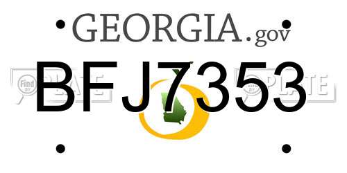 BFJ7353 Georgia License Plate