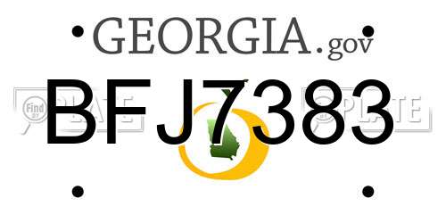 BFJ7383 Georgia License Plate