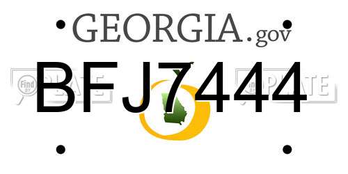 BFJ7444 Georgia License Plate