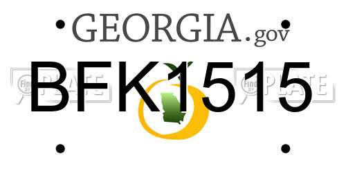 BFK1515 Georgia License Plate