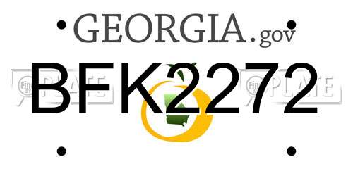 BFK2272 Georgia License Plate