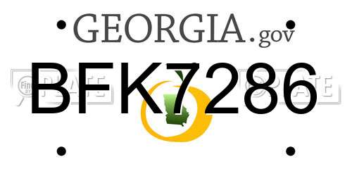 BFK7286 Georgia License Plate