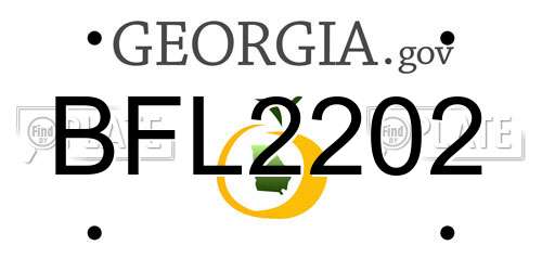 BFL2202 Georgia License Plate
