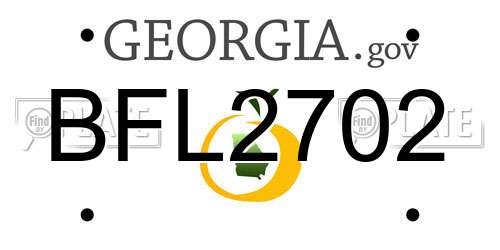 BFL2702 Georgia License Plate