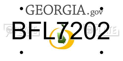 BFL7202 Georgia License Plate
