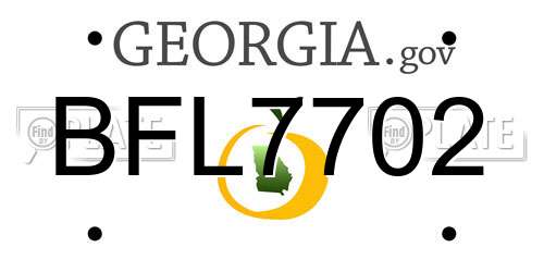 BFL7702 Georgia License Plate