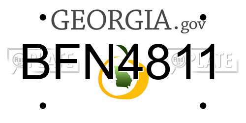 BFN4811 Georgia License Plate