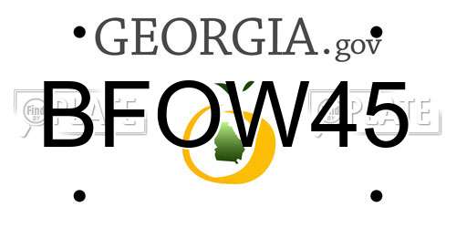 BFOW45 Georgia License Plate
