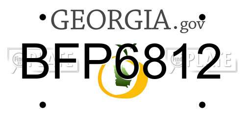 BFP6812 Georgia License Plate