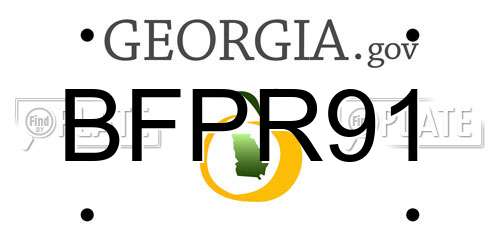 BFPR91 Georgia License Plate