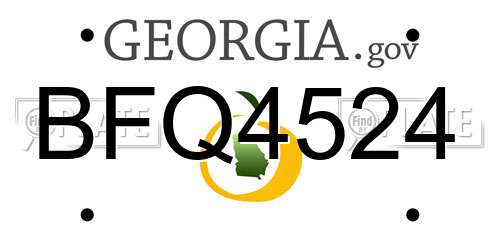BFQ4524 Georgia License Plate