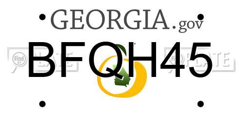 BFQH45 Georgia License Plate