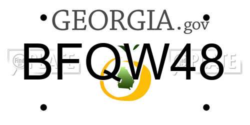 BFQW48 Georgia License Plate