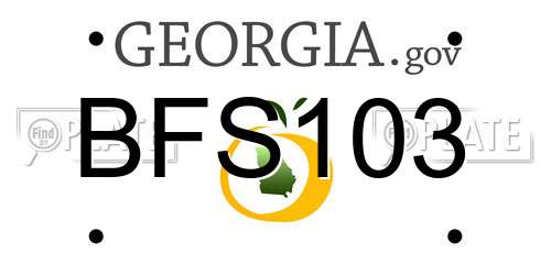BFS103 Georgia License Plate