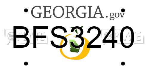 BFS3240 Georgia License Plate