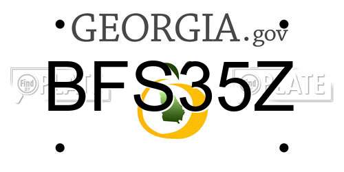 BFS35Z Georgia License Plate