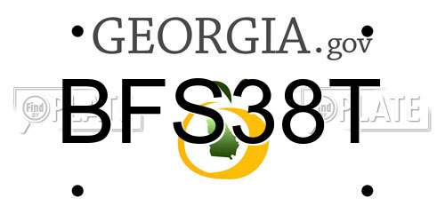 BFS38T Georgia License Plate