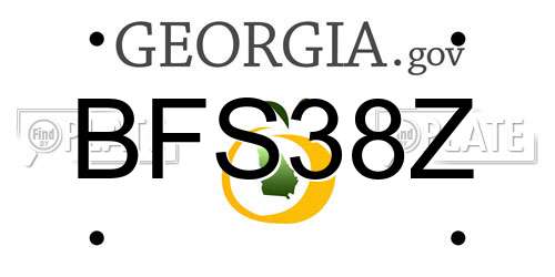 BFS38Z Georgia License Plate
