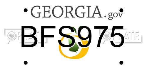 BFS975 Georgia License Plate