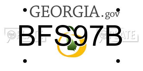 BFS97B Georgia License Plate