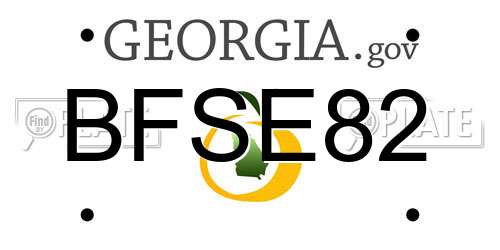 BFSE82 Georgia License Plate